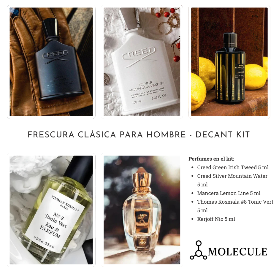 Frescura clásica para hombre decant kit