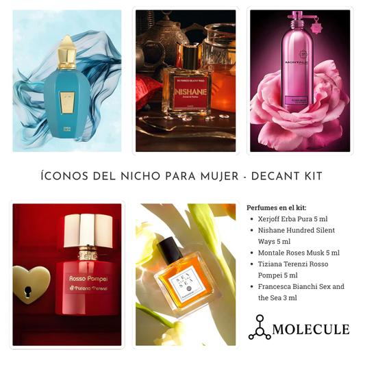 Íconos del nicho para mujer decant kit