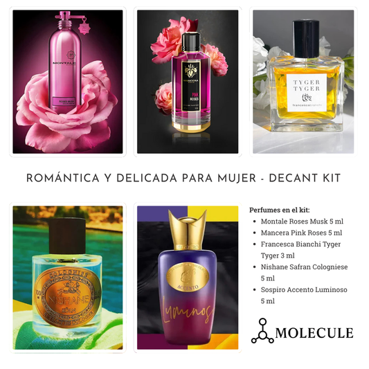 Romántica y delicada para mujer decant kit